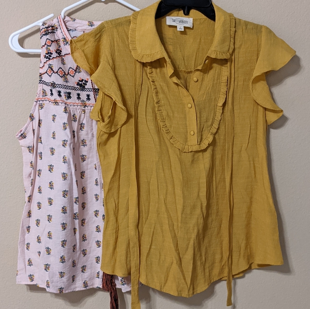 2 Cute Tops! Size L. Sweet Wanderer & Lydelle